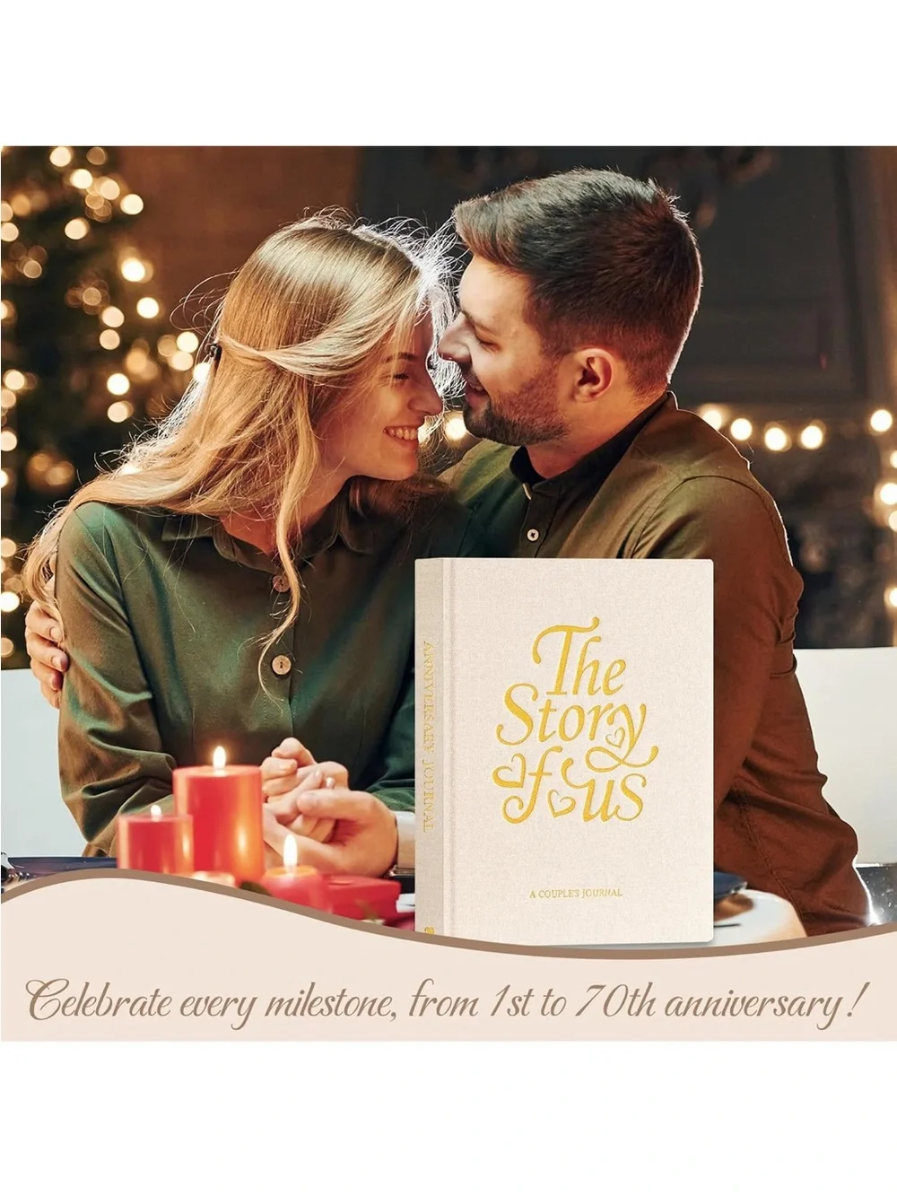 The Story of Us, Linen Dating 1st to 70th Anniversary Couple Memory Book